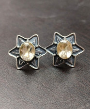 Champagne Quartz 925 Sterling Silver FLORAL Cufflinks Jewelry Gift For Boyfriend