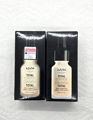 2X   NYX Pro Total Control Drop Foundation TCDF03 Porcelain .43oz