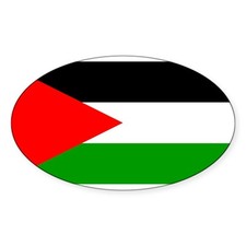 CafePress Flag Of Palestine Oval Bumper Sticker, Euro Oval Car Decal 601449358 