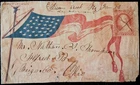 65 Civil War Patriotic - Scarce 34-star American Flag Ending in Tassels (FRONT)