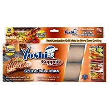 As Seen on TV Yoshi Copper Non-Stick BBQ Grill Baking Mat King MO 2-Count...