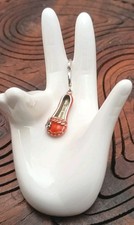 Sterling Silver, Enamel Ballet Flat/Slipper Charm Pendant. 1.25" Total