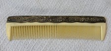 Vintage Silver Tone Repousse Floral Hair Comb Art Nouveau Style Hong Kong