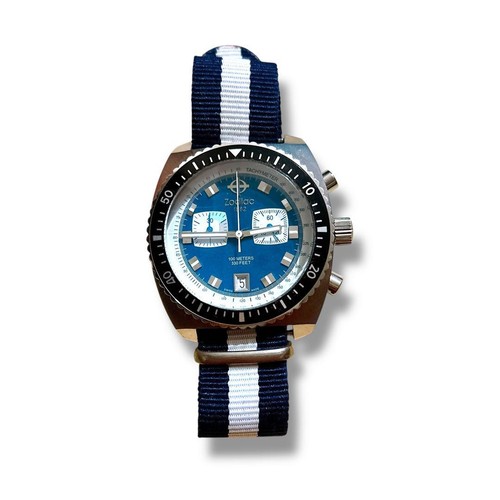 Zodiac Seadragon ZO2264 Men's Watch Blue Dial Chronograph Date Quartz - Picture 2 of 6