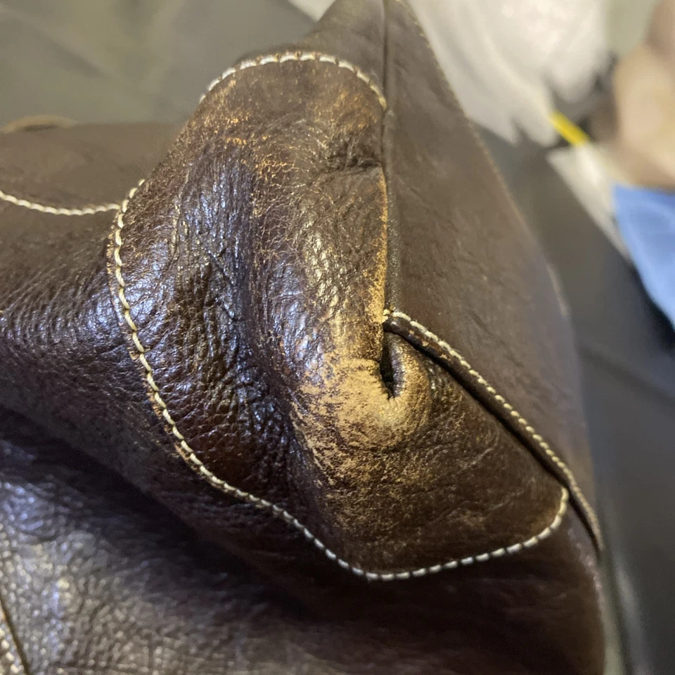 Bolso de Mano de Cuero Claudia Firenze Hecho en Italia, Marrón Usado Foto 4 de 4