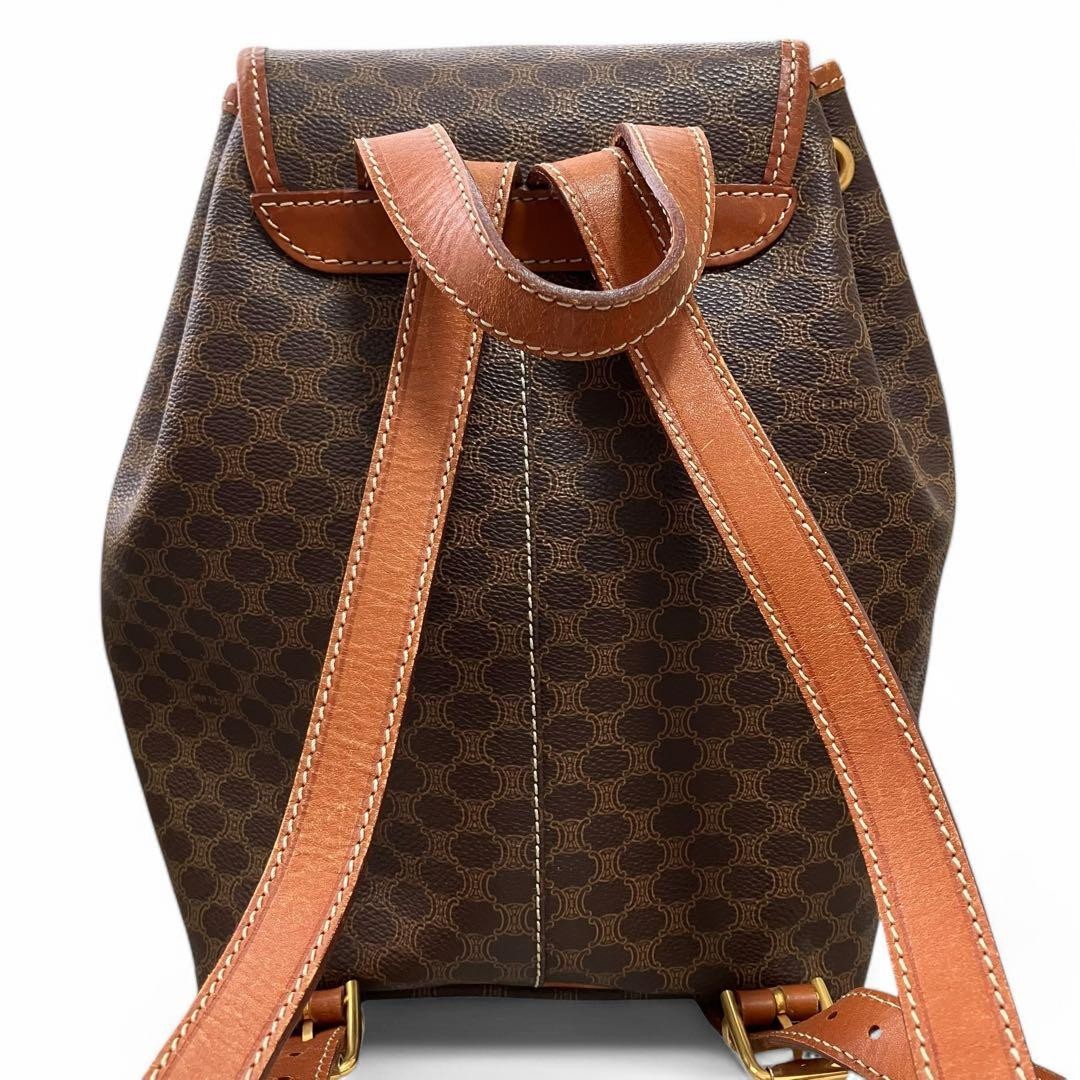 CELINE Mini Backpack Macadam Pattern Brown PVC Le… - image 4