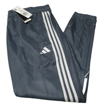 Adidas Tiro 23 League Pants Mens Large Gray Soccer Track Zip Tapered Striped
