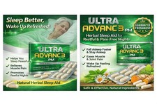 Ultra Advance 3 Green PM Herbs, Natural Sleep Support, Muscle Relit, 30 Capaule