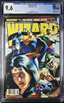 Wizard Magazine #75 CGC 9.6 only 1 Census 1997 JLA Alex Ross Variant Cover
