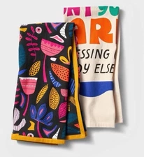 Tabitha Brown Very Good Kitchen Towel Set 2-Count 18x28 100% Cotton NWT