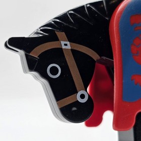 LEGO Black Horse Minifigure Red Blue Dragon Armor Barding Castle 6086 6085 6060