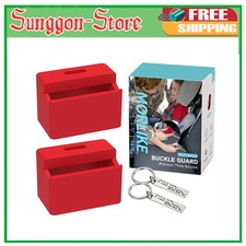 Morlike Silicone Seatbelt Buckle Guard Safety Cover for Car Seats Red 2 Pack