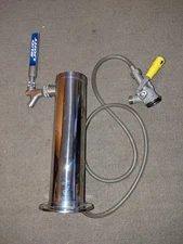 Olmsted Single Tap Faucet Stainless Steel Tower With Beer Keg Coupler Bud Light
