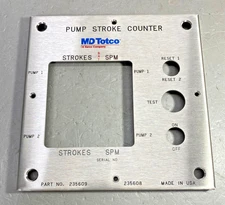 MD Totco Control Panel Faceplate for Pump Stroke Counter Unit Part No. 235609