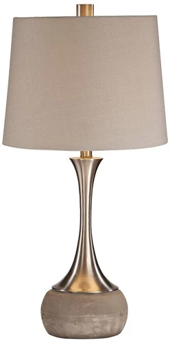 Modern Table Lamp 27 3/4" Tall Brushed Nickel Gray Shade for Living Room Bedroom - Picture 2 of 4