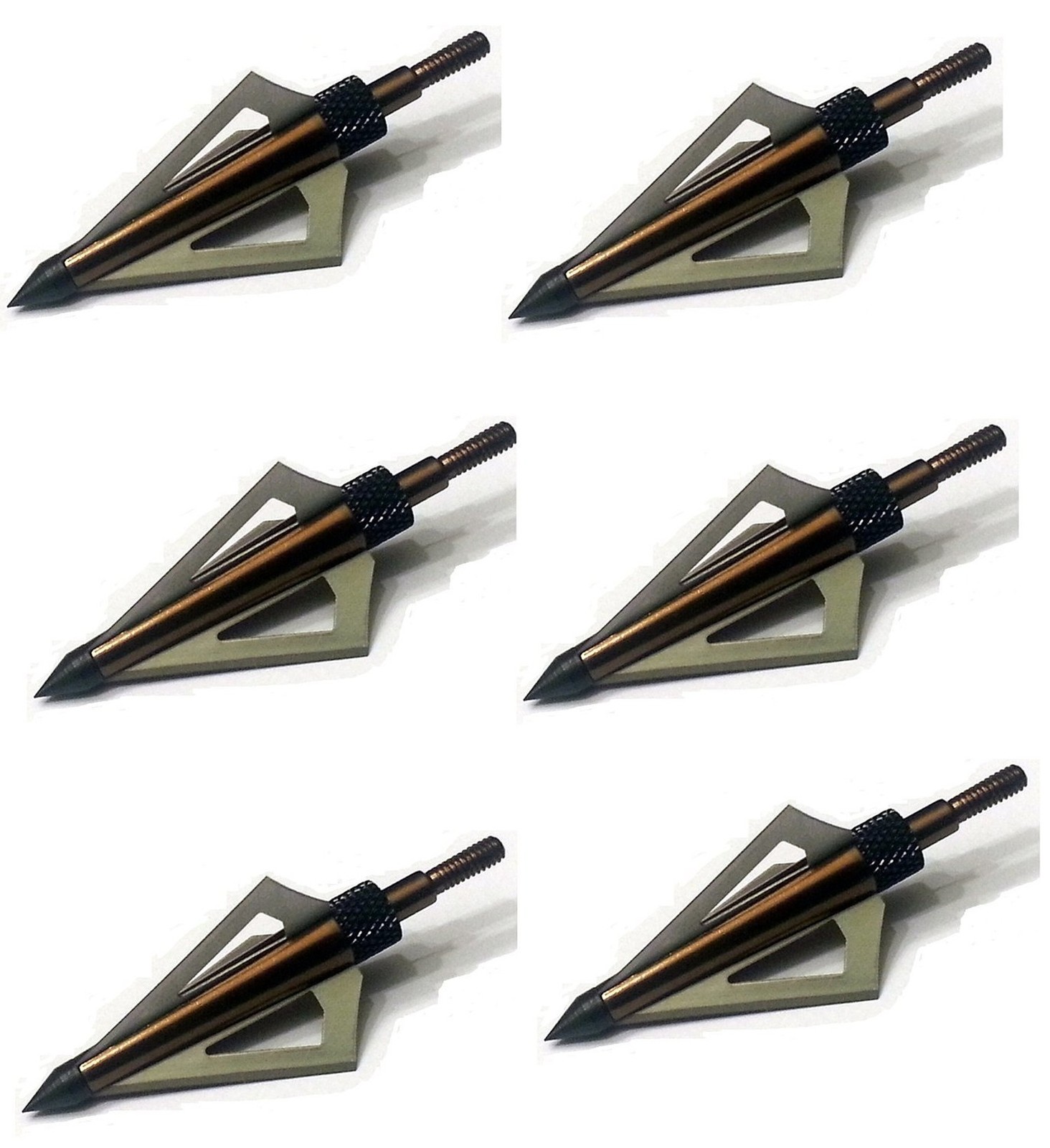 GPP 125 Grain Fixed Three Blade Broadheads, (6 Per Pack), Co