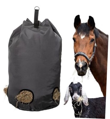 Slow Feed Set of Hay Bag and Hay Net for Horses, A... - Vicedeal