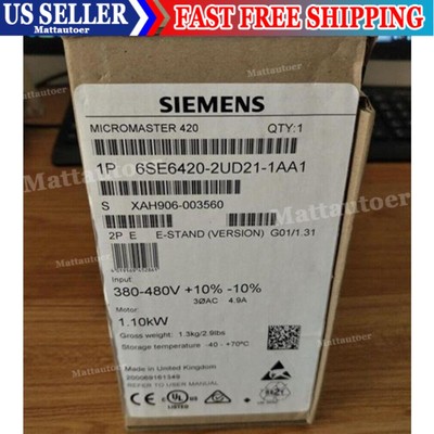New Siemens 6SE6 420-2UD21-1AA1 6SE6420-2UD21-1AA1 MICROMASTER420 without filter