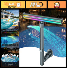 Solar Pool Fountain with LED Light Strip, 10 Colors, Remote Control, Adjustable