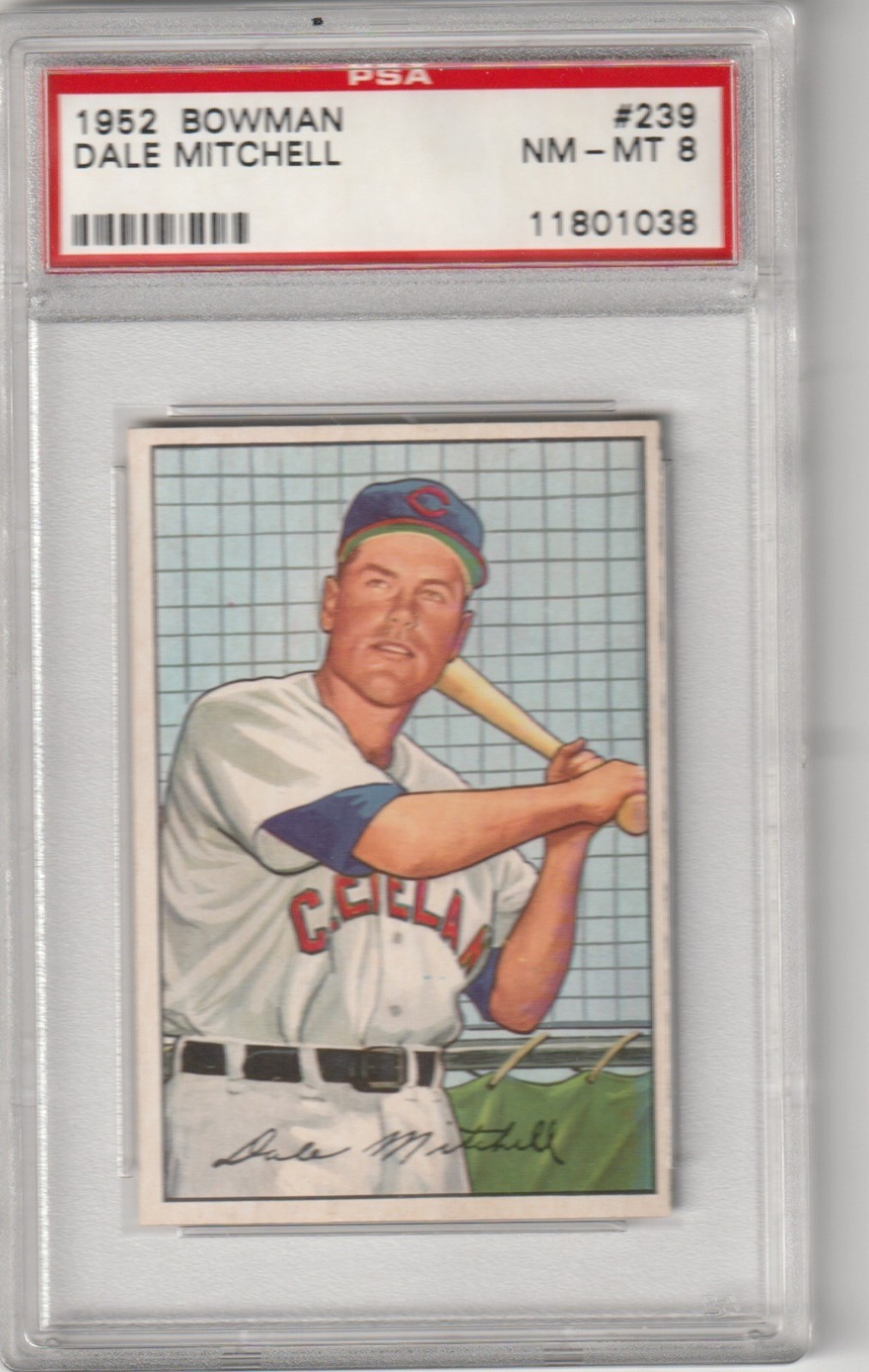 1952 Bowman Dale Mitchell #239, PSA NM-MT 8