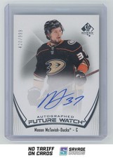 2021-22 SP Authentic Future Watch Auto Mason McTavish /999 #182 Anaheim Ducks