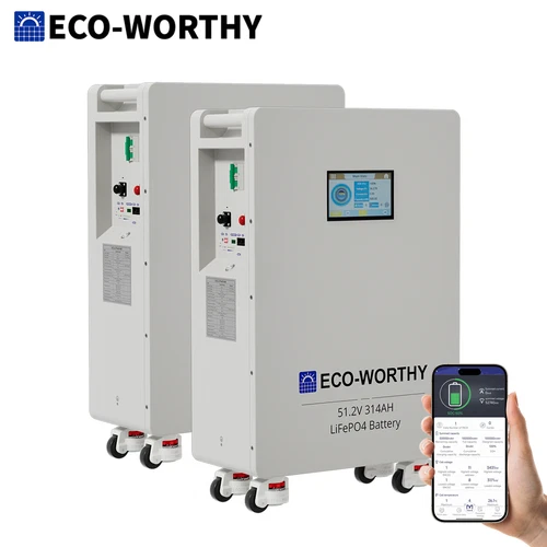 ECO-WORTHY 32.15kWh 2Pack 48V 314AH LiFePO4 Battery Vertical Standing Backup