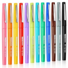 TWOHANDS Felt Tip Pens, 0.7mm Medium Point Fineliner Multicolor