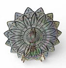 Vintage Federal Glass Petal Plate Iridescent Carnival Atomic 11” Mid Century