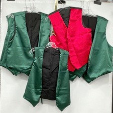 Unbranded Vests Green 8 Various Sizes/Red 1 XS Men's Sateen Vests
