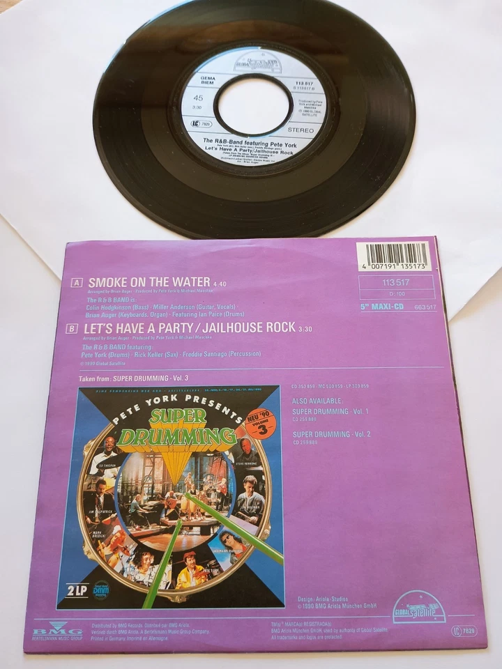 The R&B Band Featuring Ian Paice  -  Smoke on the Water  - 7" Single  - NM-/NM- - Bild 2 von 2