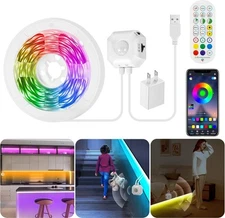 HOUHUI 9.8Ft RGB LED Strip Lights, Motion 9.8ft, (Red, Green, Blue) 