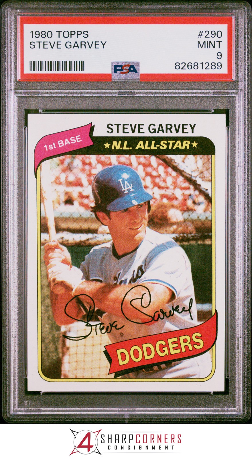 1980 TOPPS #290 STEVE GARVEY DODGERS PSA 9