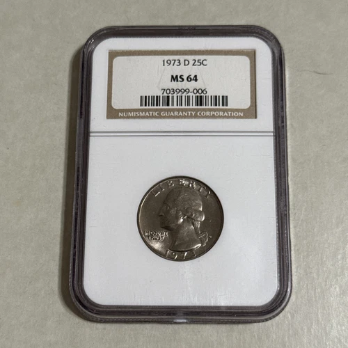 1973D Washington Quarter 25C NGC MS 64 Uncirculated