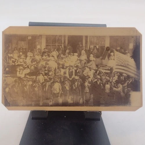Rare Antique CDV GAR Group Photo Post Civil War 4x2 3/8 Inch