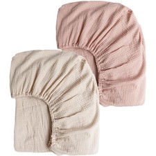 Muslin Crib Sheets for Girl Boy 2 PCS Soft and Breathable Cotton Baby Sheets ...