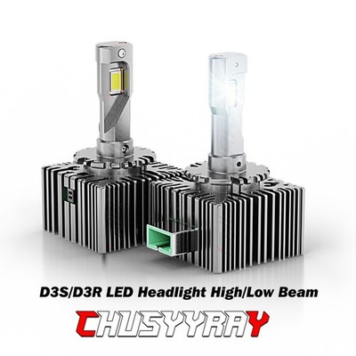 LED Headlight Bulbs Replace 35W D3S D3R HID Xenon Super White Conversion Kit 6K