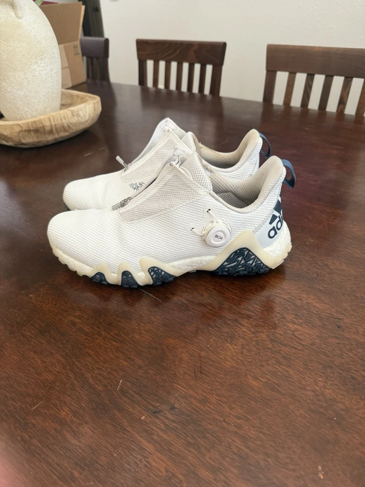 Zapatos de golf Adidas Codechaos 22 BOA blancos azul marino GX3938 para hombre talla 10,5” Foto 2 de 4
