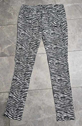 Pantalon zèbre femme gothique Y2K Tripp NYC blanc et noir taille 11 - Photo 5/5