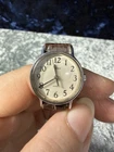 Vintage Timex Ring Watch Finger Watch Brown Strap Quartz Needs Battery