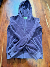 Juicy Couture Purple Velour Zip Hoodie Women  s L Y2K Full Zip Jacket