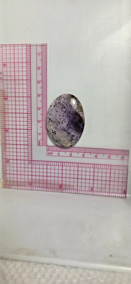 TLO - Cabujón de piedra Tiffany artesanal, Bertrandita, gema de piedra púrpura natural Foto 2 de 4