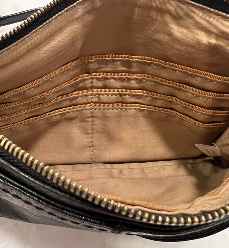 Borsa a tracolla da polso in pelle nera marca Hobo portafoglio borsetta porta carte - Foto 13 di 23