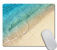 Ocean Beach Mousepad - Blue Summer Sand Mouse Pad for Office Desk Decorations...