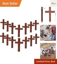 70 Pack Wooden Cross Small Wooden Crosses 1.7 x 1.1 Inch Pendants Wood Cross ...