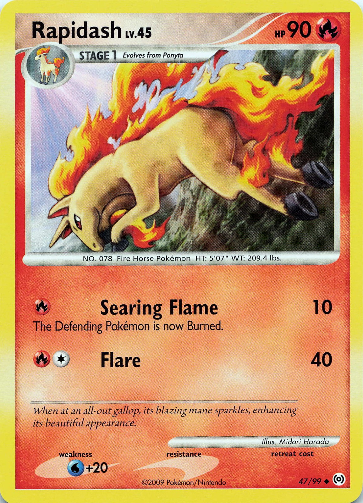 POKEMON Rapidash (47) #47/99 Normal Arceus NM