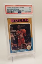 1991 SUPERSTAR & ROOKIE Michael Jordan SPECIAL REPLI-CARD-H/C PSA 7