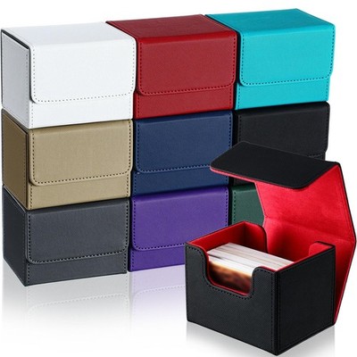 10 Pieces Leather Deck Game Card Box Magnetic Card Game Case for 100 Plus Gaming