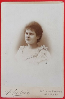 Altes Foto Kabinett CDV Portrait einer jungen Frau Liebert Foto in Paris 
