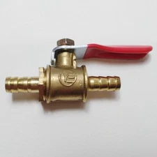 6mm 1/4" Hose Barb Inline Brass Water Air Gas Fuel Shut-off Ball Valve A604