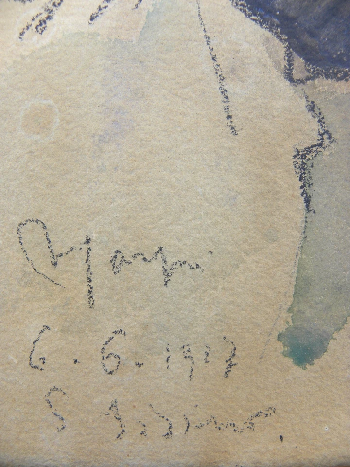 Aldo CARPI (Milano 1886-1973) Autoritratto con barba nera cm 30x21 anno 1927 - Immagine 4 di 4